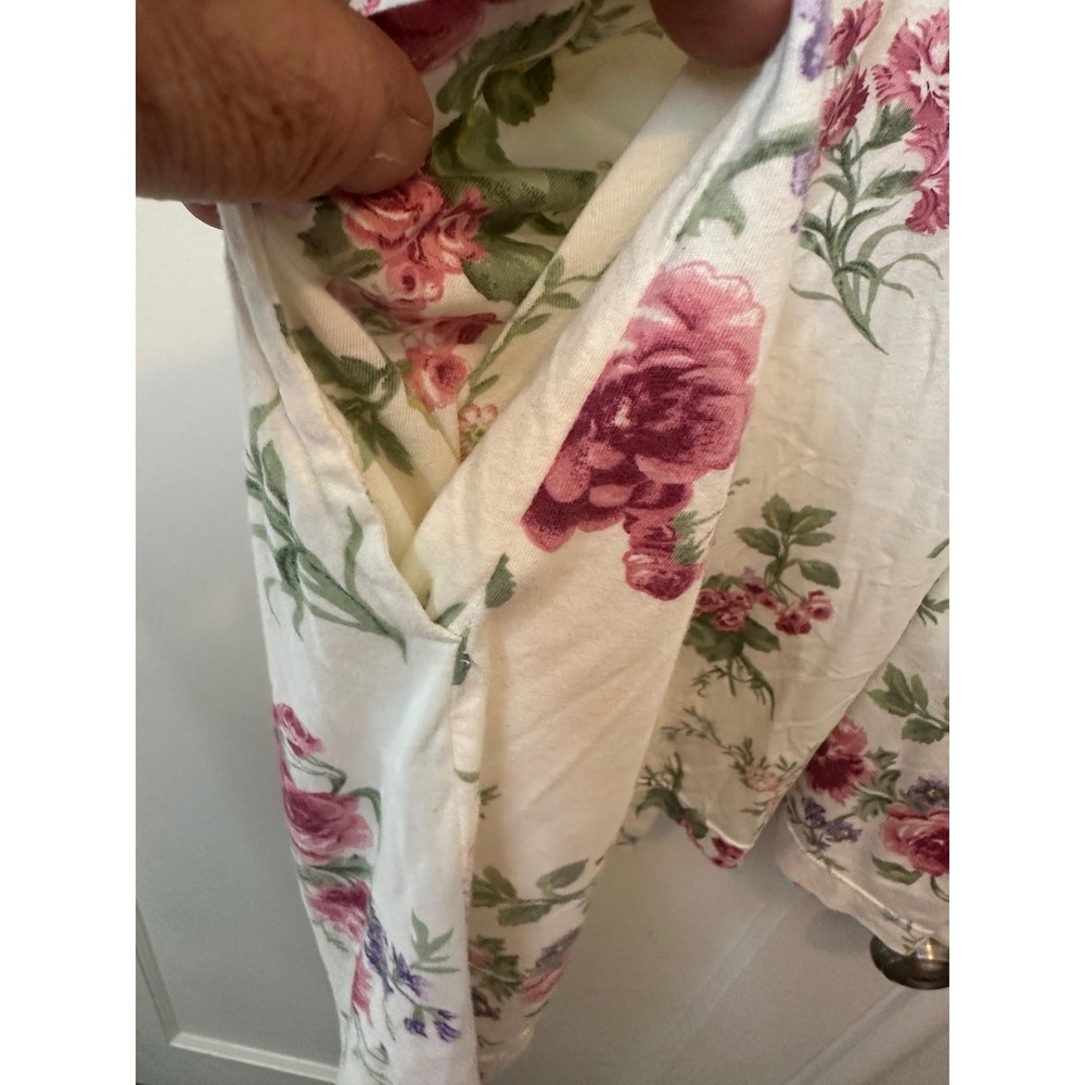 Lauren Ralph Lauren Floral Cotton Knit Robe Cardigan Pink Cream Large 8141035 - Picture 8 of 8